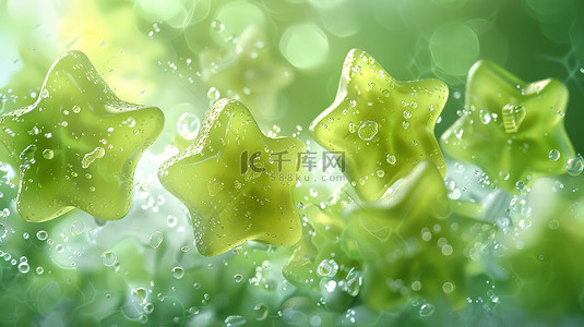 101欢乐放价背景图片_绿色可爱的星形飘浮设计