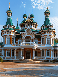纳福小镇摄影照片_哈尔滨伏尔加庄园俄式建筑风景