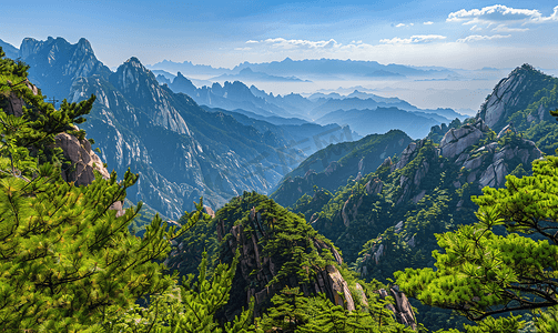 远山摄影照片_秦岭太白山崇山叠嶂