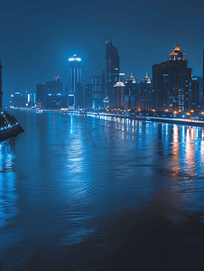 美丽的黄浦江畔夜景