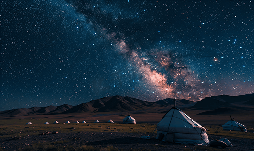 璀璨星空图片摄影照片_蒙古国璀璨星空