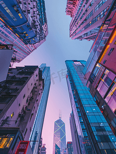 对称摄影照片_香港中港城科技金融建筑外景