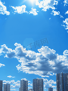 建筑摄影照片_蓝天白云下的建筑