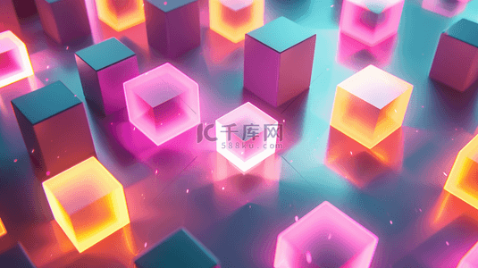 彩色缤纷方块形状商务抽象的背景