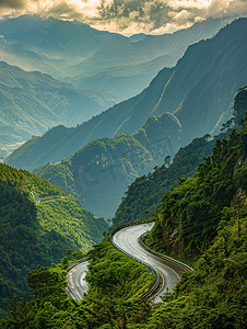 四川317国道新路海山峰风光美景