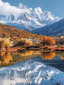 天空真实摄影照片_丽江玉龙雪山