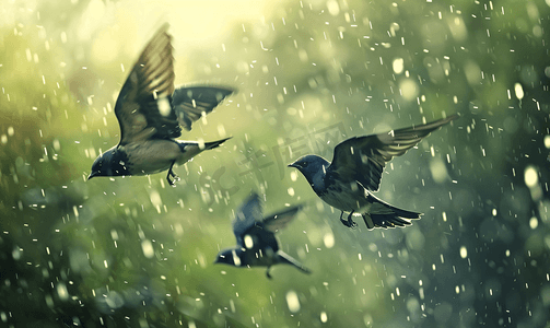 展翅翱翔的鸟摄影照片_暴雨中展翅翱翔的海燕