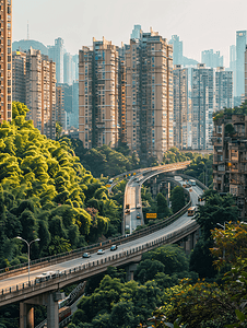 马路背景摄影照片_重庆城市公路