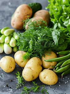 土豆绿色蔬菜