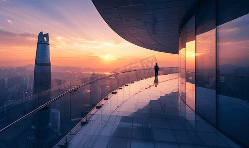 南京建筑摄影照片_南京商务区现代建筑夕阳