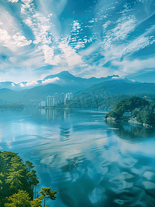 香港维多利亚港湾摄影照片_维多利亚湾全景