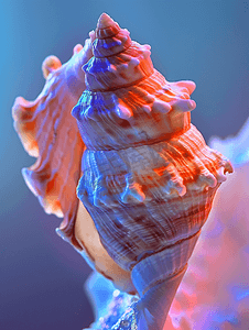 彩霞中的海螺