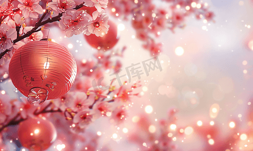 中国红春节摄影照片_元旦春节新年福气背景