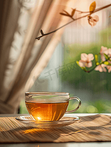 天青色瓷器摄影照片_手端茶杯 茶文化