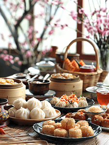 中式食物摄影照片_中式早餐中餐礼仪