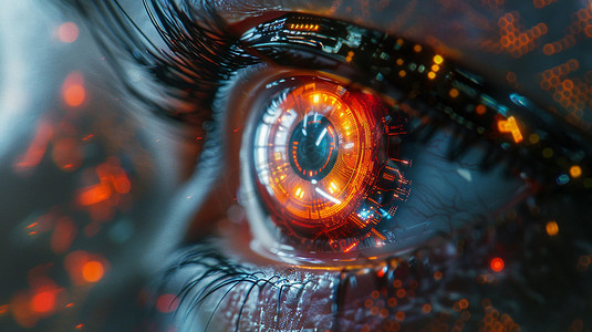 眼睛智能科技立体描绘摄影照片