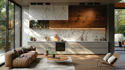 室内设计宽敞的厨房高清图片