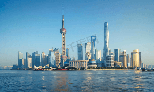 地标摄影照片_美丽上海海上之城