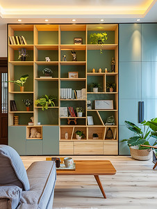 轻奢客厅现代摄影照片_绿色休闲客厅家居设计高清图片