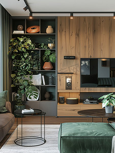 绿色休闲客厅家居设计照片