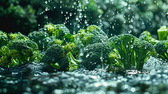 蔬菜西蓝花立体描绘摄影照片