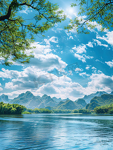 春天桂林山水美景摄影图