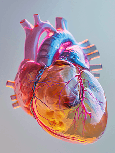 插画听摄影照片_心脏和纵隔的表面投影心脏和心脏瓣膜医疗照片