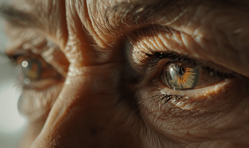 老年妇女的眼睛特写