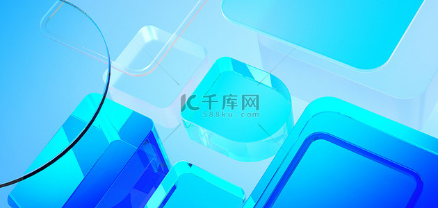 渐变玻璃几何背景c4d