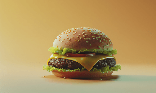 三明治摄影照片_美味可口的汉堡芝士汉堡