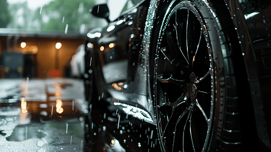 雨天行驶的汽车摄影7