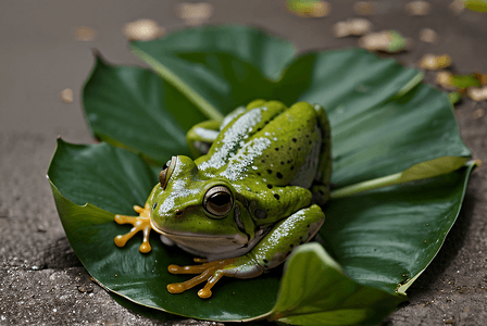 荷塘上的青蛙摄影照片_荷叶上的绿色青蛙摄影照片5