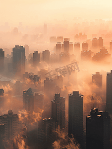 环境污染雾霾下的城市