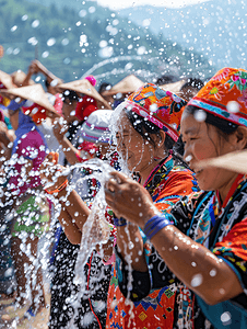 傣族文化摄影照片_泼水节傣族庆祝民族传统节日