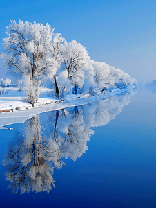 冰雪节摄影照片_冬季的松花江风光