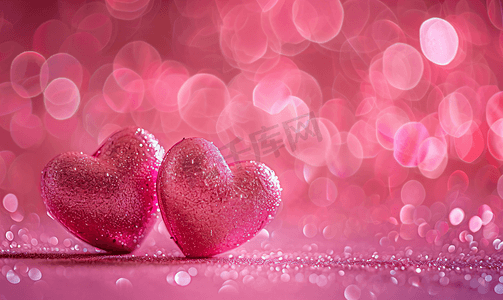 粉色浪漫风摄影照片_粉色情人节背景素材