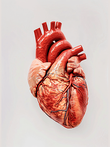 人体器官插画摄影照片_心脏外部结构前面观医疗照片