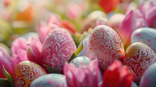 彩色花朵彩蛋的摄影4高清图片