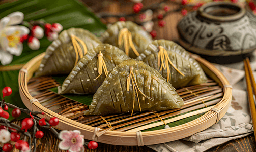 节日习俗素材摄影照片_端午节美食粽子