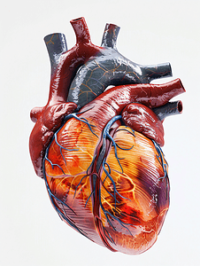 人体器官插画摄影照片_心脏外部结构前面观医疗照片