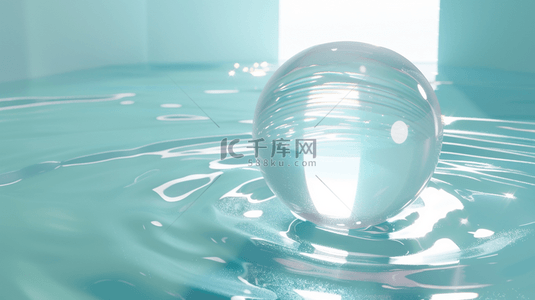 玻璃风格背景图片_浅色亮光下透亮水晶玻璃球的背景