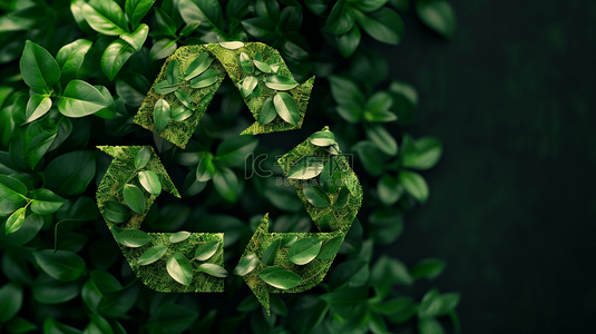绿色简约树叶叶片箭头图标的背景