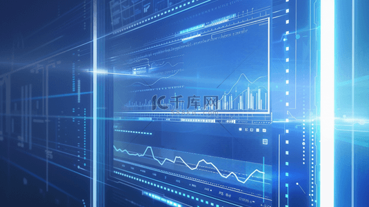 金融蓝色科技背景背景图片_蓝色科技感数据数字智能化分析的背景