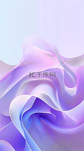 紫色3d几何背景图片_透明紫色3D渲染流动变幻的玻璃色彩设计