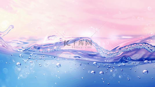 水润背景图片_蓝粉色美妆美容润肤护肤水润光泽水分子图片