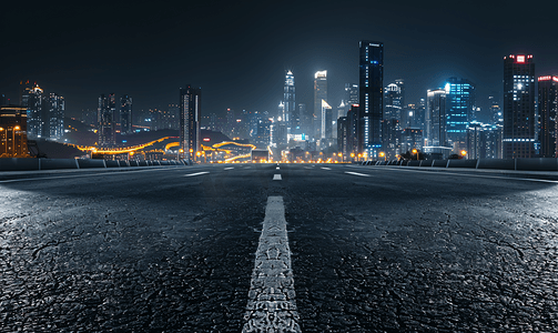 重庆夜景城市道路素材