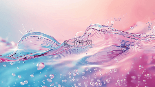 美容项目价格单背景图片_蓝粉色美妆美容润肤护肤水润光泽水分子图片