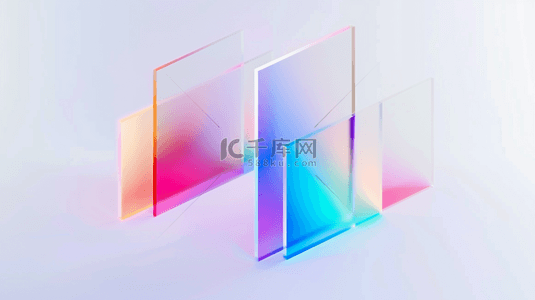 清透质感彩色3D几何变幻玻璃色彩图片