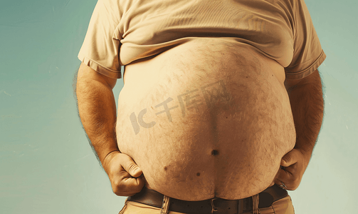 肥胖图片摄影照片_男性肥胖的肚皮