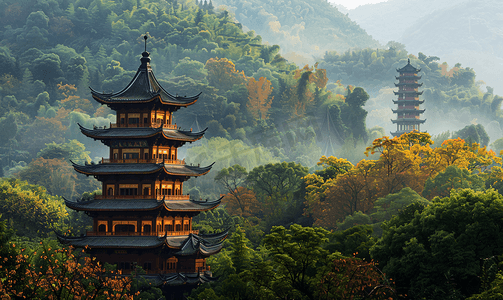 灵隐寺摄影照片_杭州灵隐寺寺庙